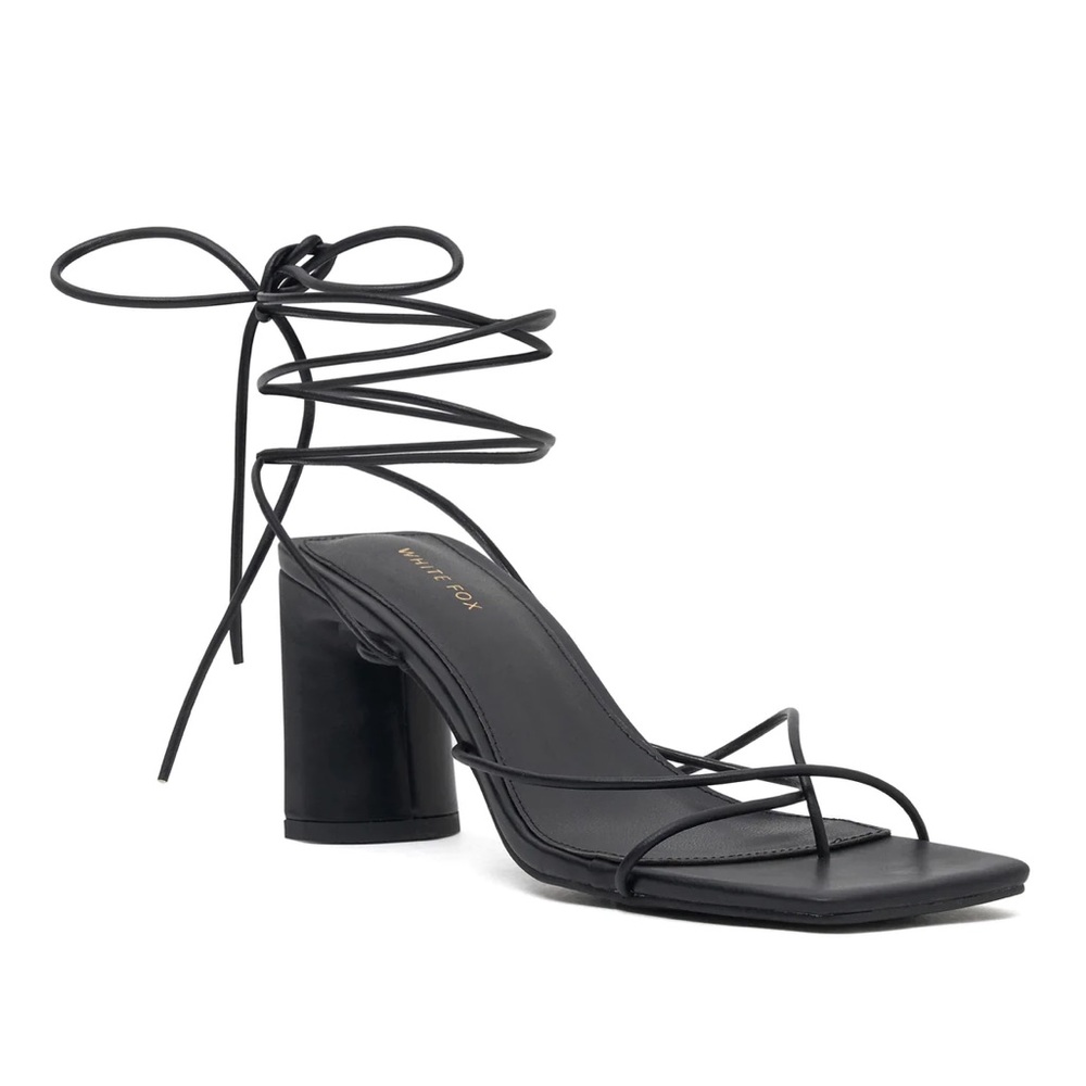 White Fox Boutique - Strappy Block Heel - Size 7 - Black